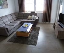 Wohnzimmer mit ausziehbarer Couch